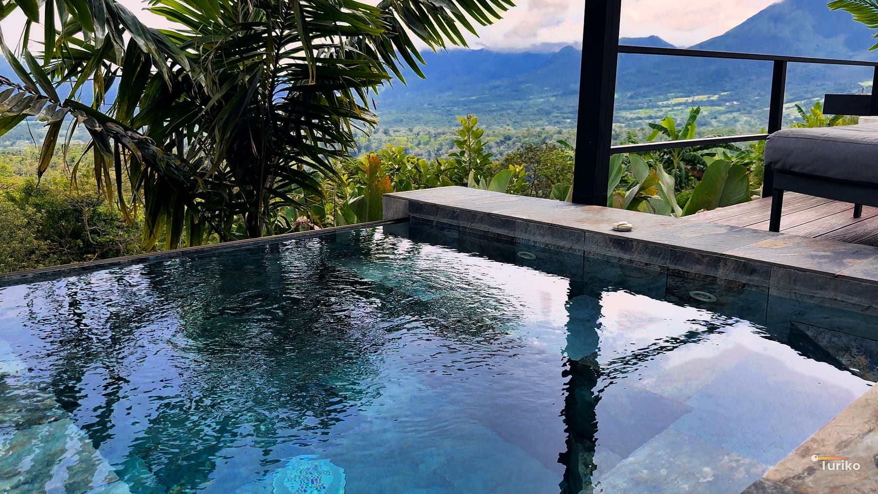 Infinity pool facing the volcano