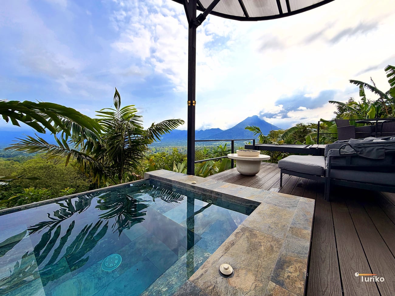 Pool with volcano view